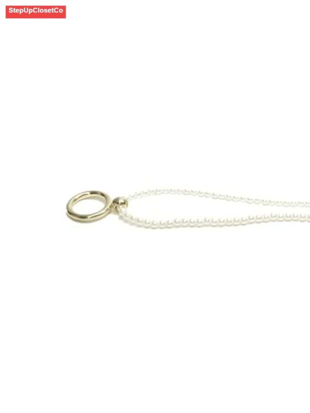 Designer White Pearl Eyeglass Chain with Gold Loop 27.5 Inch Sunglass Holder